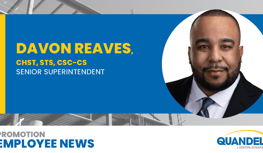 Davon Reaves promoted to Senior Superintendent